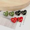 Fashion Temperament Design Earrings Retro Hong Kong Style Asymmetrical Love Stud Earrings Women