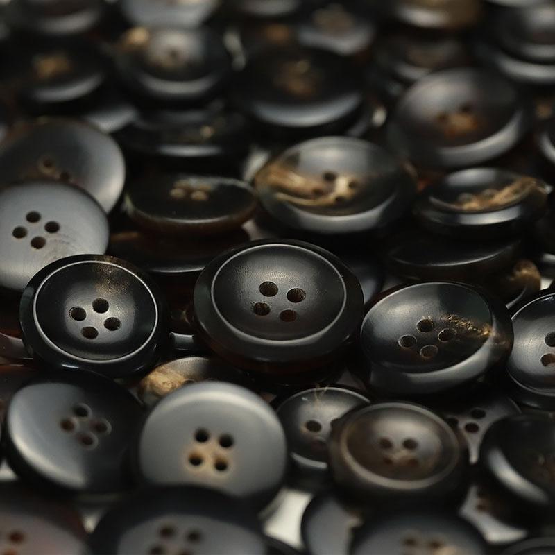 

Real Horn Four-Eye Button Blazer Men S And Women S Clothing Buttons High-Quality Coat Trench Coat Jewelry Accessories Buttons 2 #[15mm real horn chamfer coffee color]