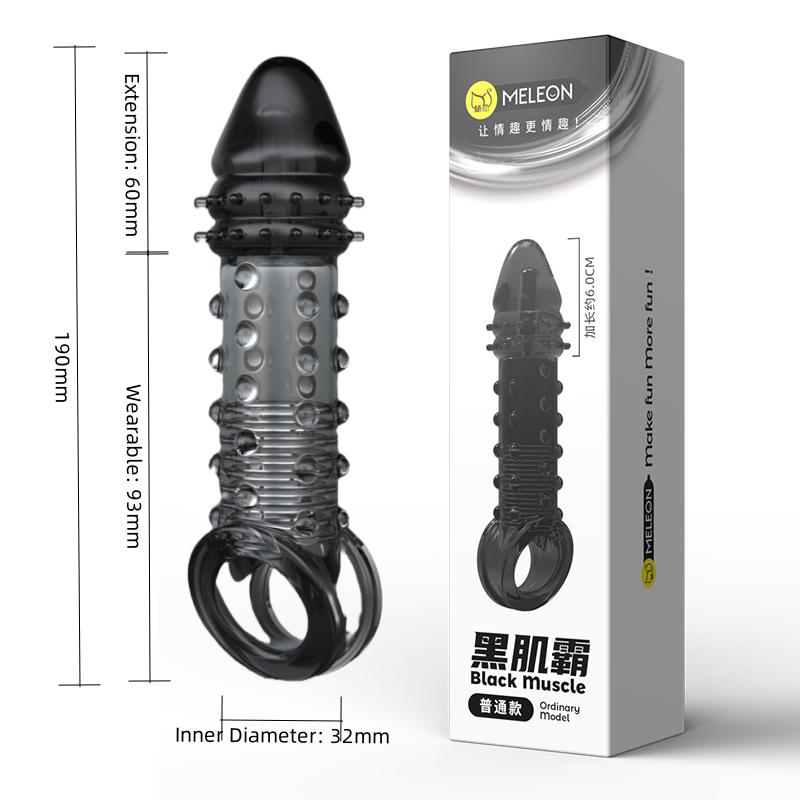MELEON Prodloužení rukávů na penis Kondom Mužské Zpoždění zvětšení Vibrátory Klitoris Masážní kroužek na penis Vibrační kryt na penis Sexuální hračky pro muže