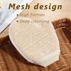 2-in-1 Body Scrub Shower Glove, 1 Piece Natural Cotton Linen Gentle Exfoliating Scrubber With Mesh Texture For Home Spa