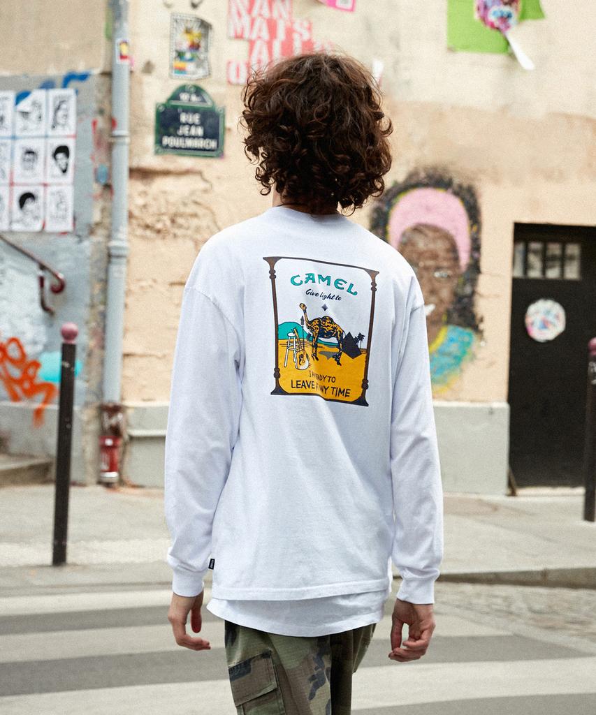 Peullukeu Camel Pigment Long Sleeve Tee White Flt710