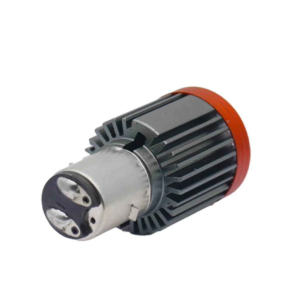 Motorcycle BA20D LED Headlight Dual-Lens Projector Headlamp Scooter Motorbike Spotlight Bulb DRL Hi/Lo Beam Bulbs for E-Bike ATV
