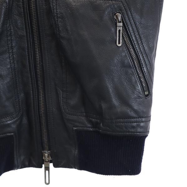 GalaabenD Cowhide Leather Jacket M Black Series Genuine Leather Men's Used