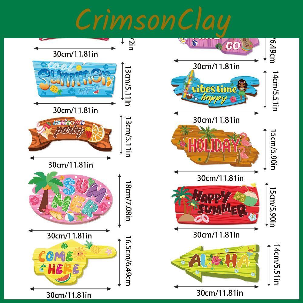 Hawaii Summer Themed Beach Party Paper Cartoon Pattern Signage Props Decoration