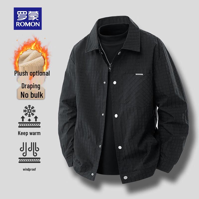 ROMON Men's Business Casual 3D Plaid Jacket