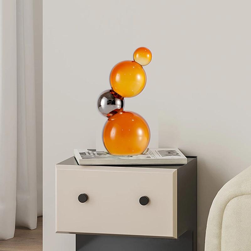 Geometric Colored Glass Spheres Spliced Crystal Ball Crystal Bubble Decorative Figurines Home Decoration Accessories