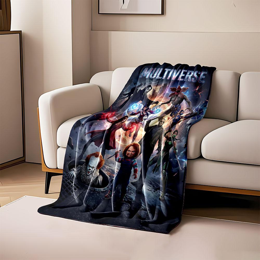 

Characters from various universes in a dramatic multiverse-themed scene. for all seasons blanket lunch break throw gift 80cm x 120cm