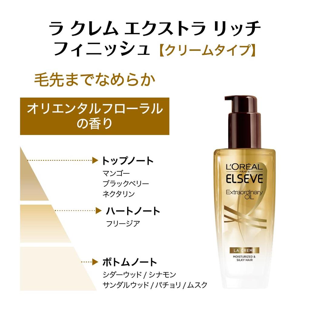 Paris Elseve Hair Cream La Extra Rich Finish Hair and 100g L'Oréal Crème (Non-rinse Treatment) (moisturizes Settles)