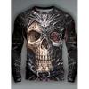 Skeleton Skull Pattern 3D Print T-Shirt Men Women Fashion Casual Oversized Long Sleeve T Shirts Harajuku Tees Tops Man Clothing