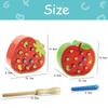Kids Insect Catching Game Magnetic Fishing Toys Apple Strawberry Shaped Development Fine Motor Skill Toy Gift for Toddler