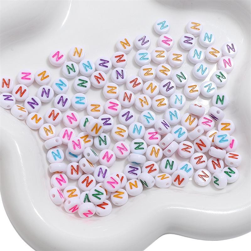4x7mm Acrylic English Letter Beads for DIY Kids' Educational Jewelry, Bracelets, and Necklaces.