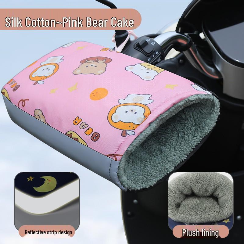 

Winter Electric Motorcycle Handlebar Covers: Fleece-Lined, Windproof, Coldproof Gloves for Universal Hand Protection One Size