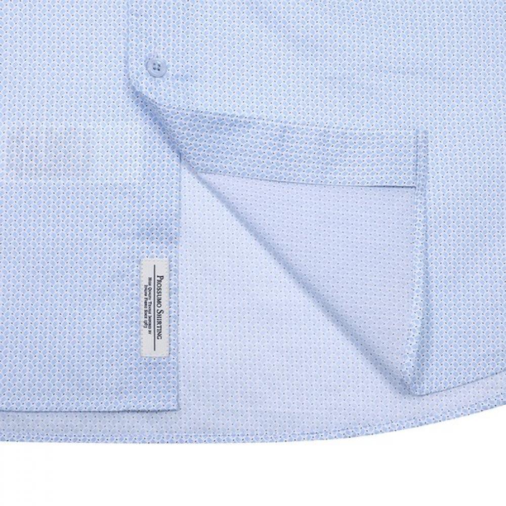 Vanbrough Triple Wave Print Semi Wide Collar Slim Shirt  Bossl1170 Bu 