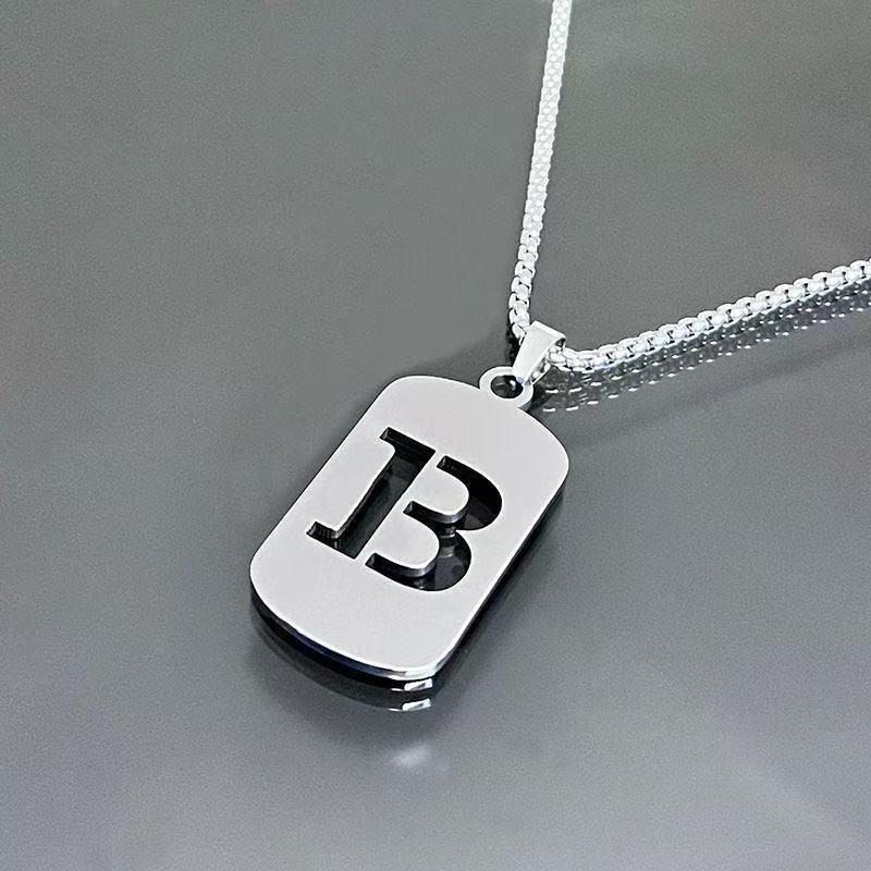 Simple Titanium Steel 26-Letter Necklace for Men and Women - Trendy Minimalist Design