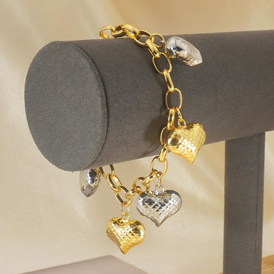 Light Luxury Two-color Malaysian Peach Heart Bracelet