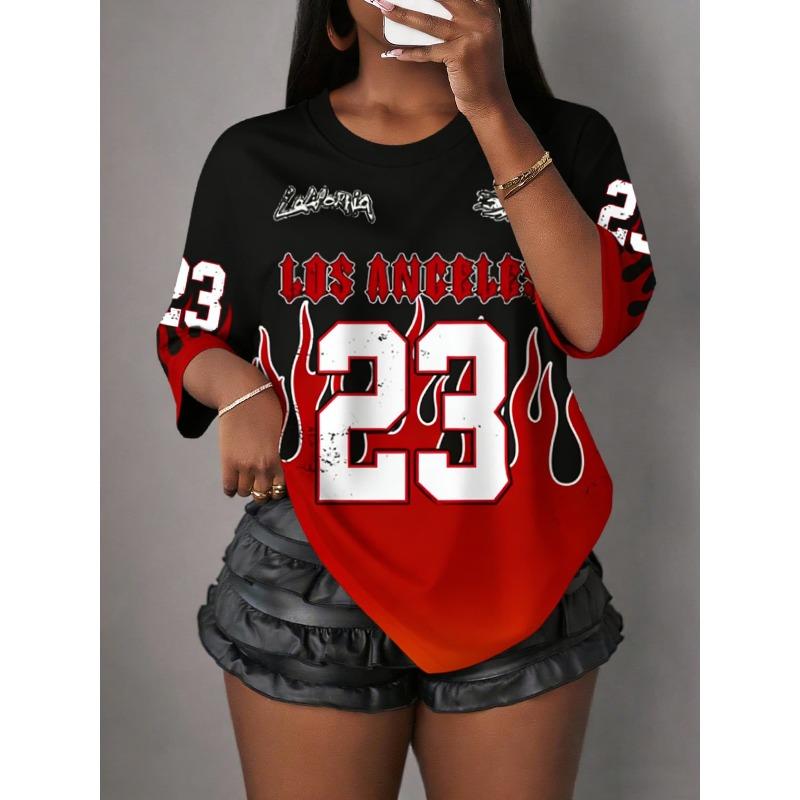 No.23 Print Men T-Shirt Women Short Sleeves California New York T-Shirt Vintage Los Angeles Sport Daily Tees Kids Clothes Tops
