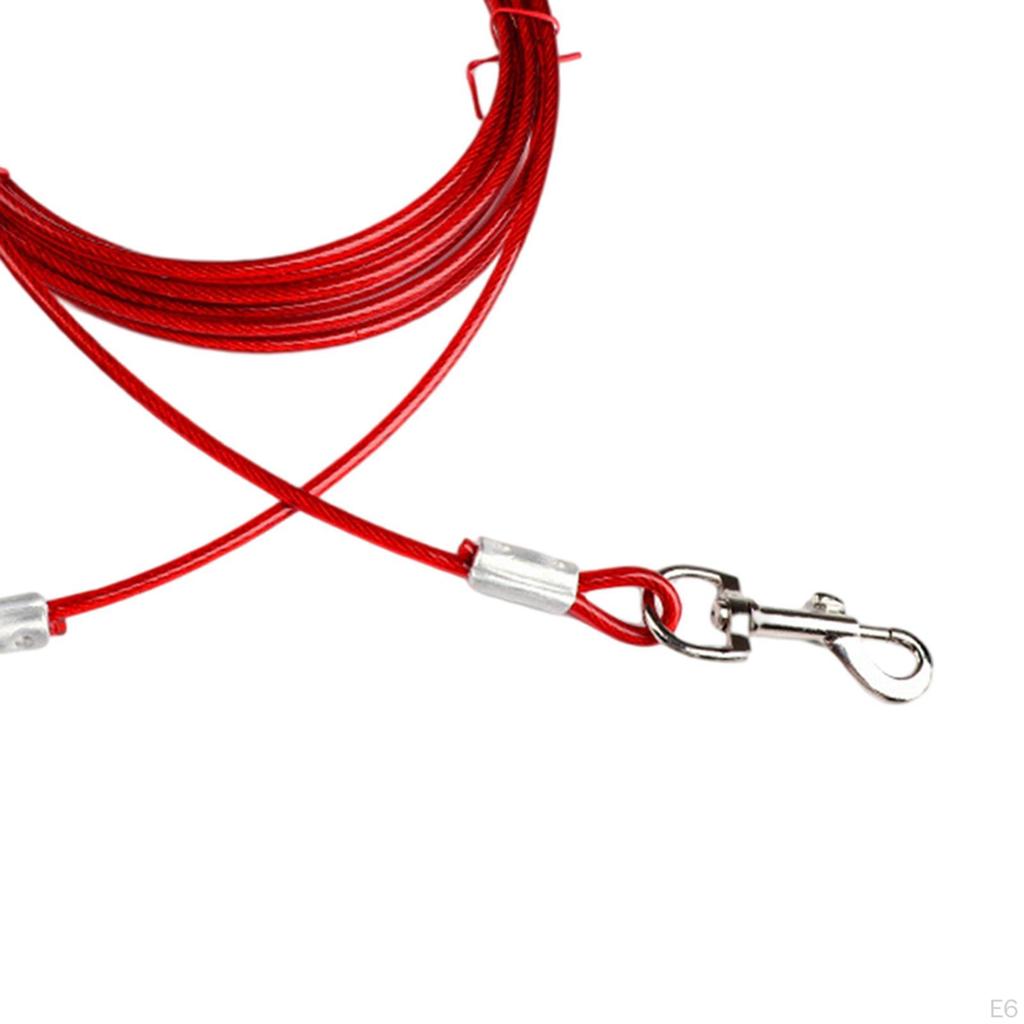 Dog Tie Out Cable and Stake Chain Anti Rust Sturdy Outside Leash with Lead