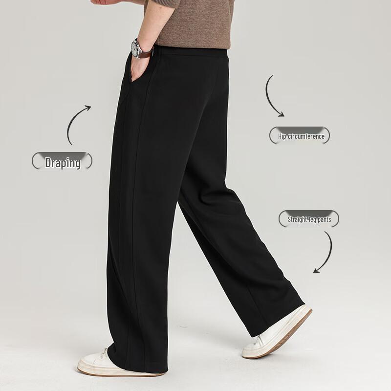 Firstview Men's Wool Blend Relaxed Wide-Leg Casual Pants