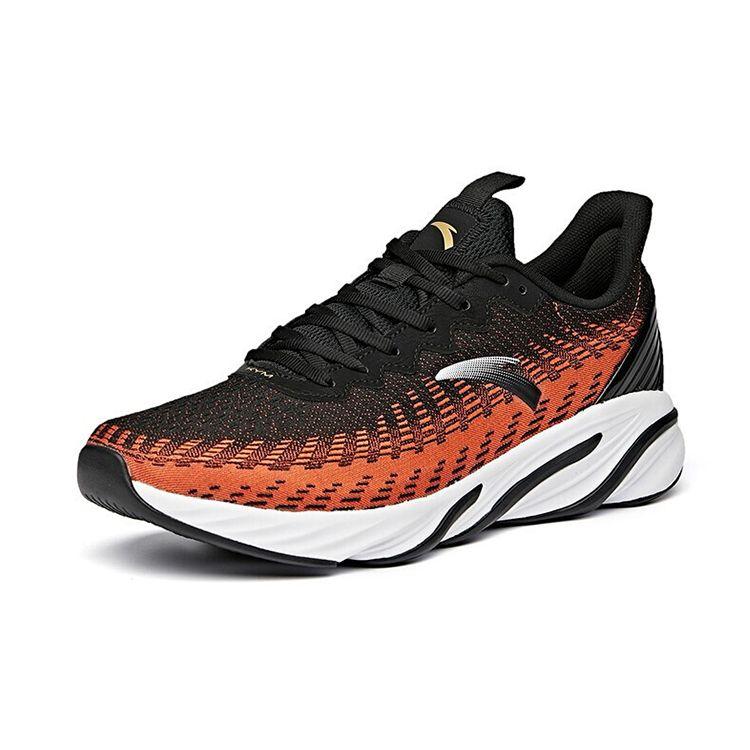 Anta Running Series Mesh Breathable Low-Top Running Shoes Men Sneakers Black Orange 112045522-3