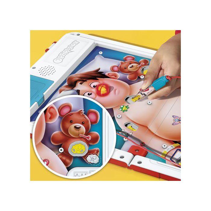 Jeu de société électronique Opération - Hasbro - Coffret tout-en-un - 12 pièces de maladie - 12 cartes - Effets sonores