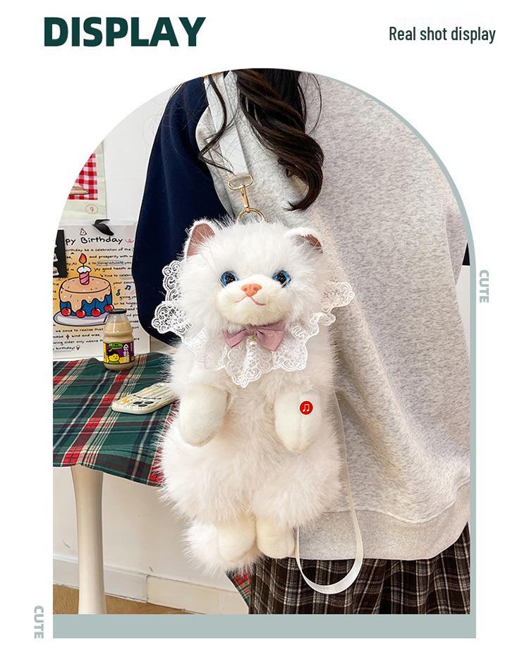 Cute Ragdoll Kitten Plush Backpack Toy for Girls and Kids
