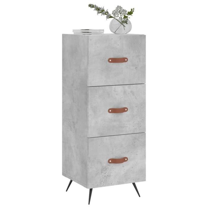 VidaXL Buffet Gris béton 34,5x34x90 cm Bois d'ingénierie 828576