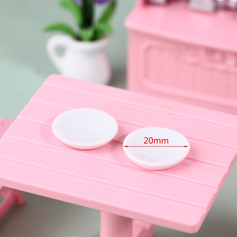 2/4Pcs 1:12 Dollhouse Miniature Ceramic Plate Dessert Lace Dish Tableware Kitchen Accessories Decor Kids Pretend Play Toy