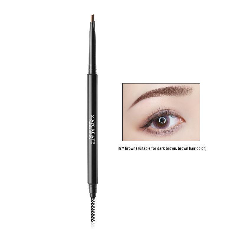 Jianmei Chuangyan Dual-Head Triangle Eyebrow Pencil - Ultra-Fine, Waterproof, Sweatproof, Natural, Long-Lasting.