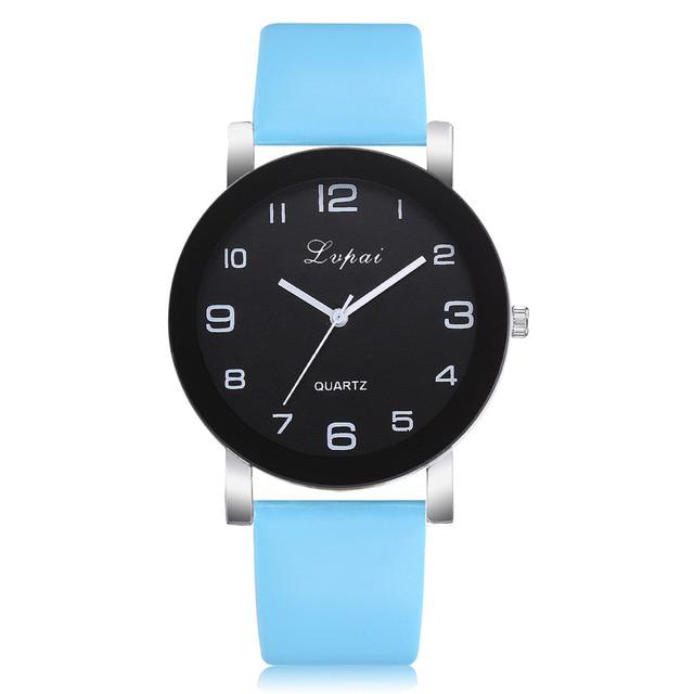 Lvpai Women's Casual Quartz Leather Band Watch Analog Valentine Gift Crystal Stainless Steel