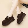 Plateau-Retro-Loafer Damen Herbst und Winter Neu Britischer Stil Leder Schuhe zur Erhöhung der Höhe Kleine Mary Jane Single Shoes