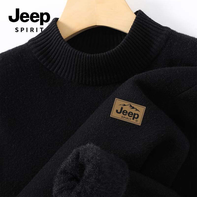 JEEP SPIRIT Men s Fleece-Lined Half-Turtleneck Knit Sweater