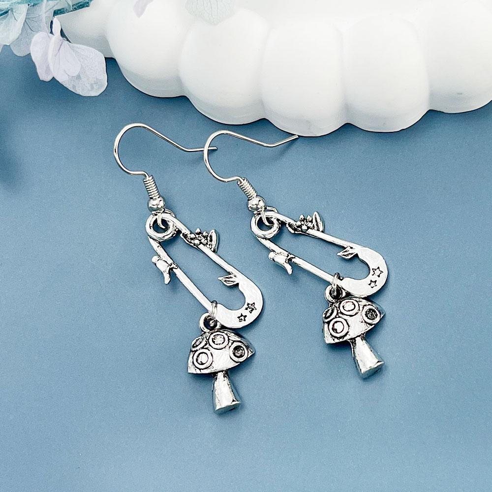 

SIMJOO Простые серьги-грибы со скрепками для бумаг серебряный