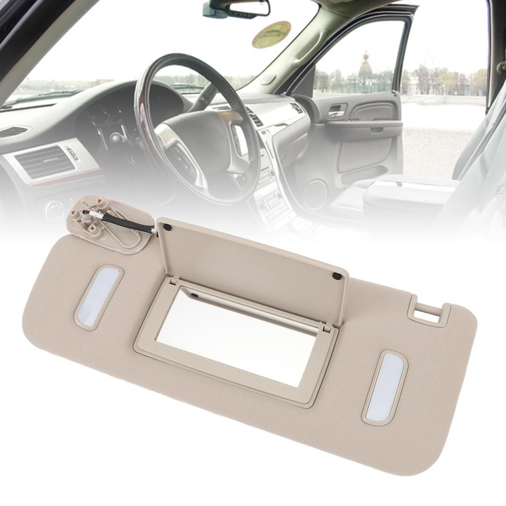 Gray Sun Visor with Vanity Mirror for Cadillac Escalade EXT 2500 XL 2500 and 1500 XL 1500 Left OE Part 22850306 2500HD, 3500HD, (2007-2013)