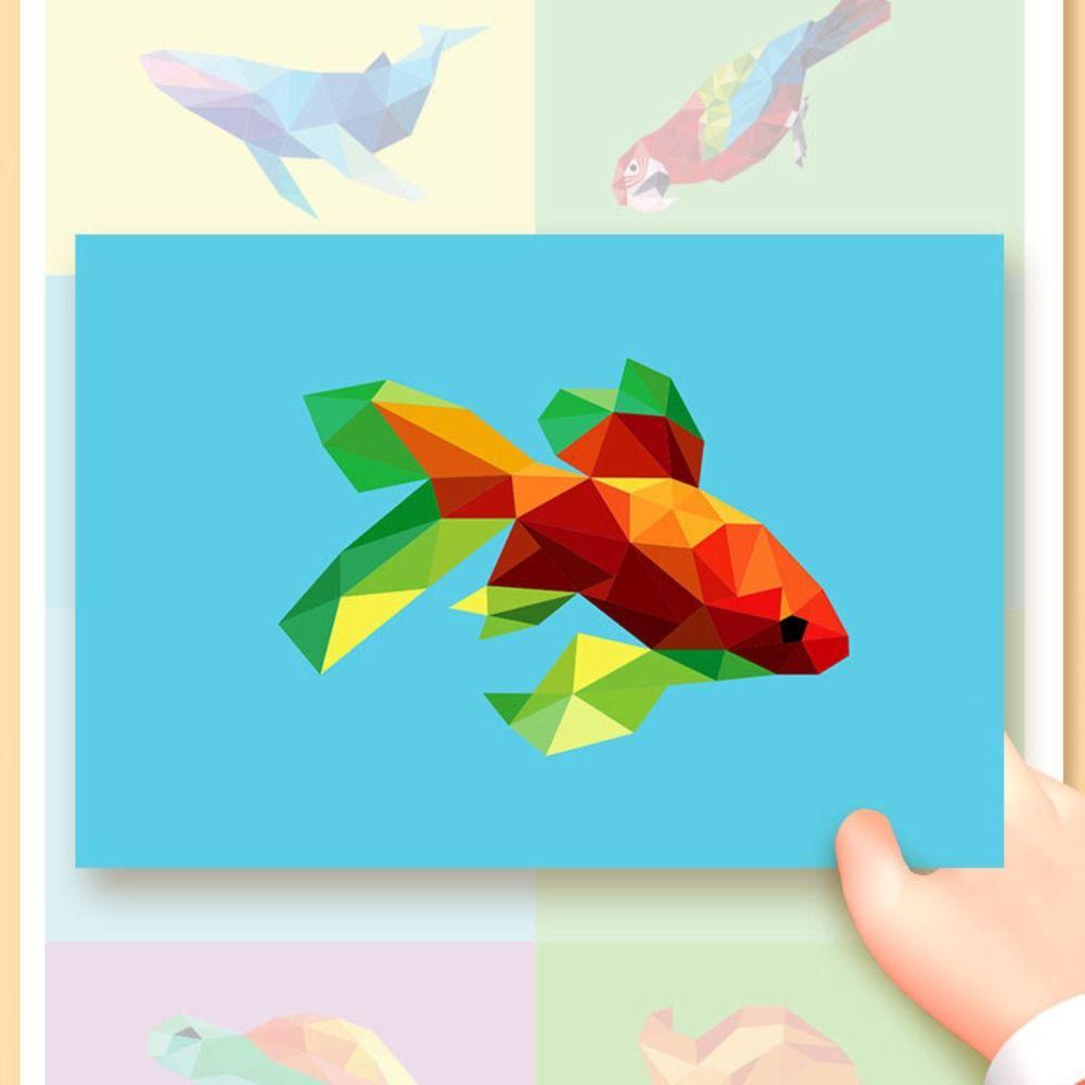 Educational Toys 3D Geometric Sticker Books Handmade Animals Sticker Book  Birthday Gift