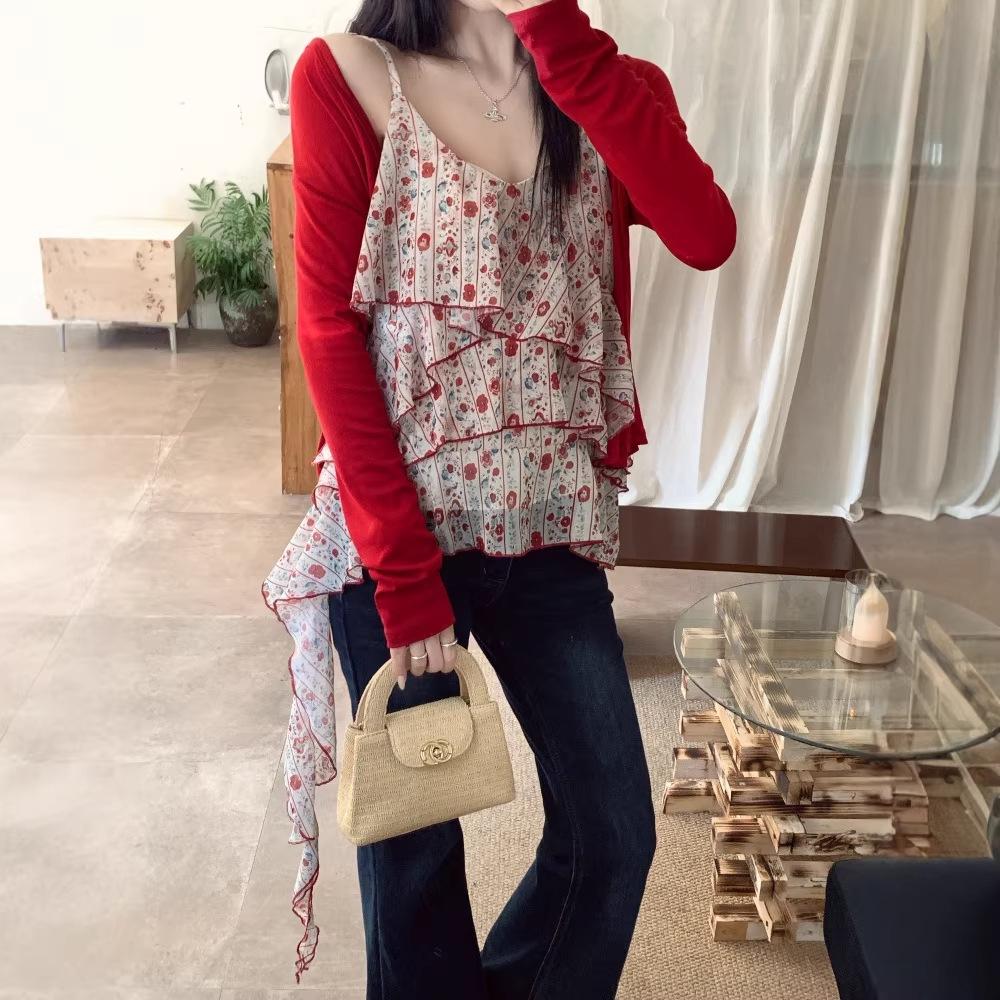 Plus Size Floral Strap Dress & Cardigan Set for Early Spring 2026 3XL