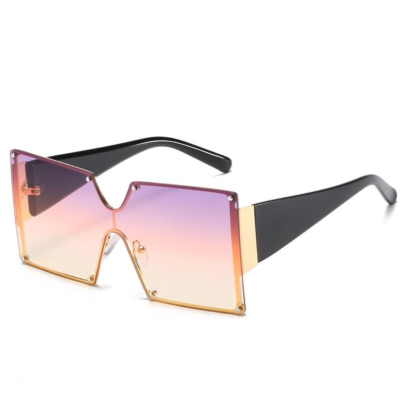 Oversized Square Sunglasses Women Rimless Sun Glasses One Piece Gradient Luxury Brand Shades Retro Designuv400 Vintage Men Oculu