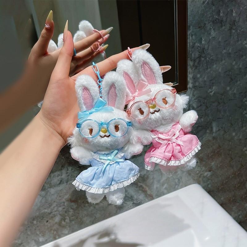 Glasses Rabbit Plush Keychain For Kids And Collectors