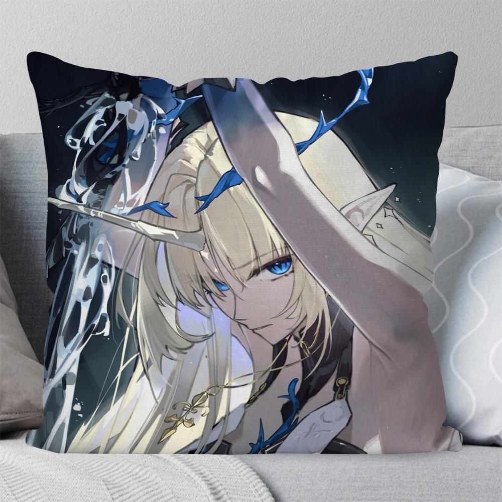 Fleurdelys Anime Game W-Wuthering Waves Pillow Case Square Pillow Bedroom Sofa Leisure Comfort Living Room Home Decoration 40X40