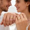 European & American Simple Diamond-Inlaid Stainless Steel Couple Ring Set
