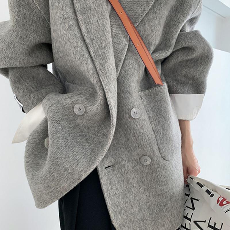 Loose Long Sleeve Turn Down Collar Coats Women Coat Winter Autumn