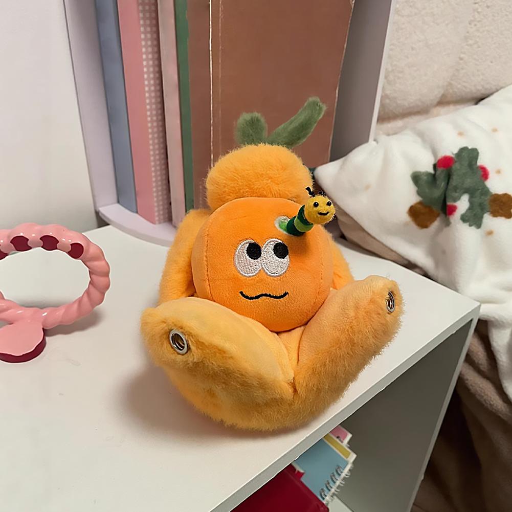 Creative Citrus Mandarin Doll Cute Worm & Orange Plush Toy Soft Fruit Stuffed Toy Gift For Kids Friends Home Decor