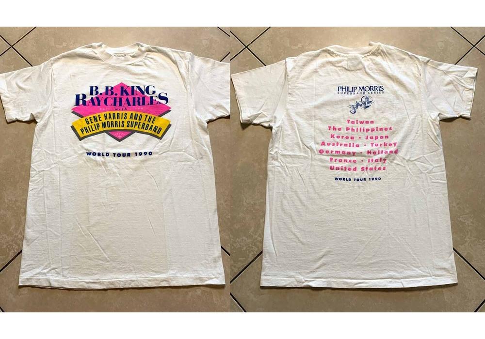 2 Sides BB King Ray Charles World Tour Shirt White Unisex S-5XL 1H0232 Unisex T-Shirt