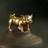 Retro Copper Chinese 12 Zodiac Pig Statue Home Decoration Antique Brass Lucky Animal Figurines Small Table Desk Ornaments