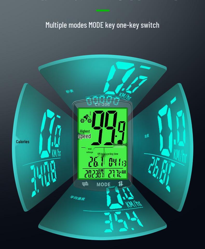 Wireless Bike Computer: Speedometer & Odometer for Road and Mountain Cycling