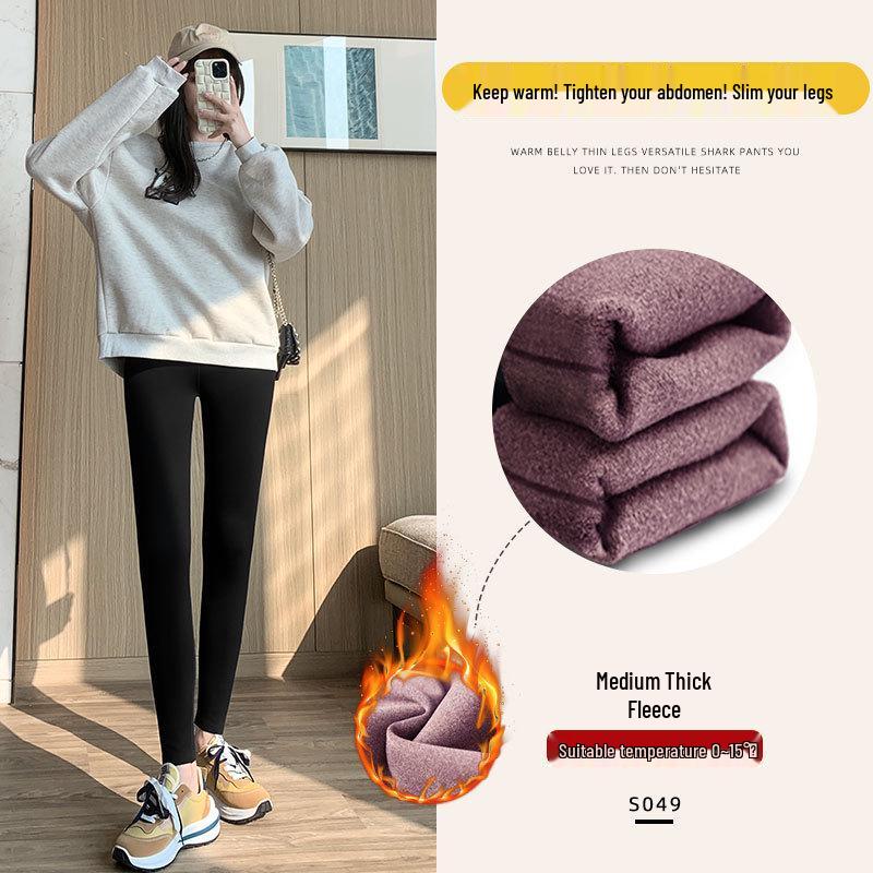 Women's Spring Slimming Yoga Pants - Thin Style, Warm Cotton, Lambswool, Butt Lifting, Base Layer