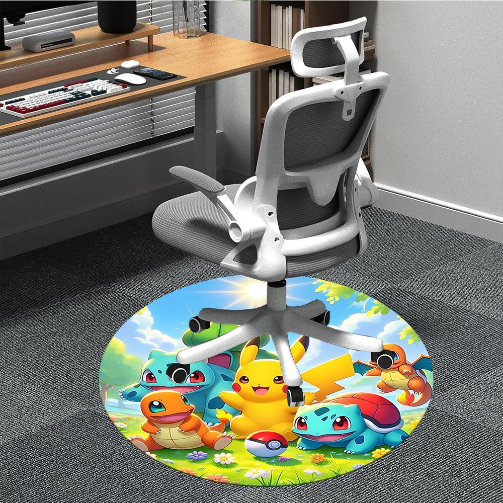 

1pc Pokémon Characters Office Round Area Rug, Under Office Chairs Bedroom Living Room Home Decor a1016283 80cm by 80cm