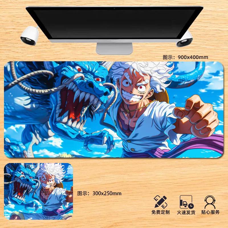 Japanese Anime ONE PIECE Leather Mouse Pad Oversized Boys Animation E-sports Game Keyboard Pad Monkey D. Luffy Computer Desk Pad Non-slip Mouse Pad