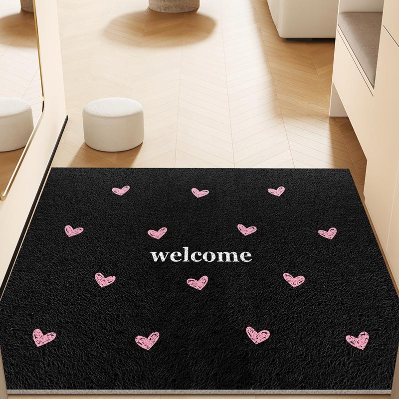 Ins-style Entrance Door Mat Dirt-resistant Wear-resistant Anti-slip Porch Door Mat Toilet Bathroom Drain Pad Living Room Rug
