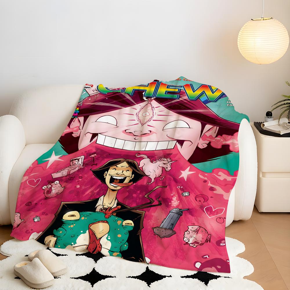 Comic C-Chew Throw Flannel Throw Blanket, Lightweight Cozy, Durable Washable Cute Cool