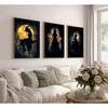 3 Pcs Vintage Witches Wall Art Witch in The Fores Halloween Painting Picture Wall Decor Gothic Dark Academia Poster Print Artwork for Gallery Party